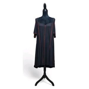 Romwe Women's Plus 4X Black Cold Shoulder Whimsigoth Flowy Black Casual Dress